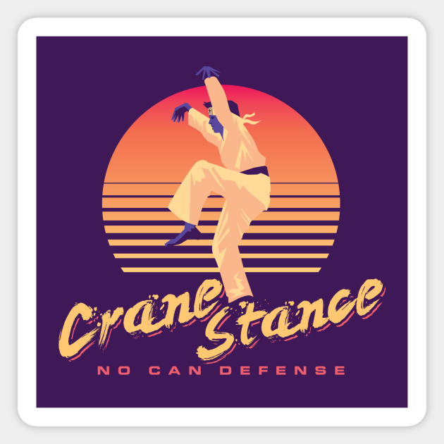 Karate Kid Crane Stance Crane Kick Synthwave Karate Kid Sticker